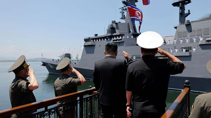 Commissioning ceremony of North Korea's Choe Hyon