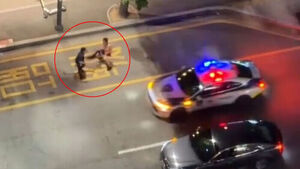 Man Arrested After Striking Police Officer in Middle of 6-Lane Road