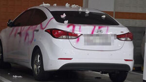 Police Investigate Vandalism of Vehicle Sprayed with Red Paint in Incheon Parking Lot