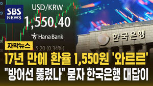 Won-Dollar Exchange Rate Hits 1,550 for First Time in 17 Years; Bank of Korea Maintains Stance on Stability
