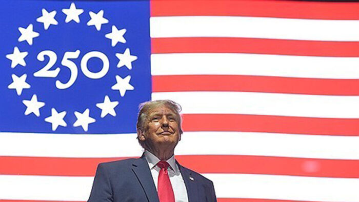 U.S. President Donald Trump concludes his speech at the opening ceremony of the 250th-anniversary commemorative event, 'Great American Exhibition,' held at the National Mall in Washington D.C. on the 24th (local time). (Photo: AP, Yonhap News)