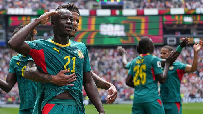 Senegal's Habib Diarra scores the opening goal (Photo: AP, Yonhap News)