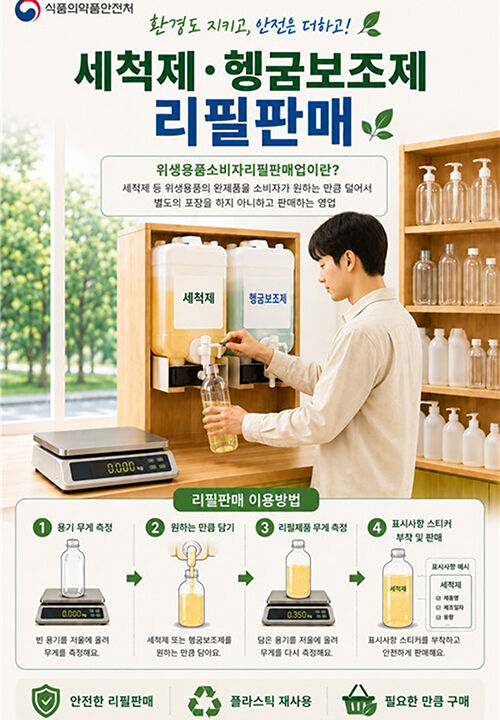 세척제·헹굼보조제 리필판매 이미지 (사진=식품의약품안전처 제공, 연합뉴스)