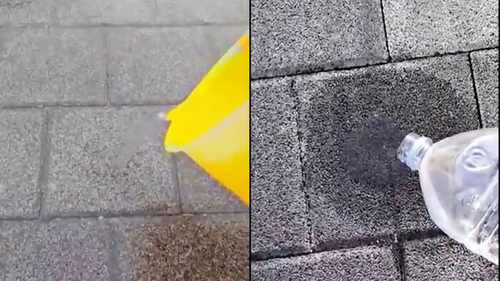 Comparison of rainwater absorption between regular blocks and permeable blocks