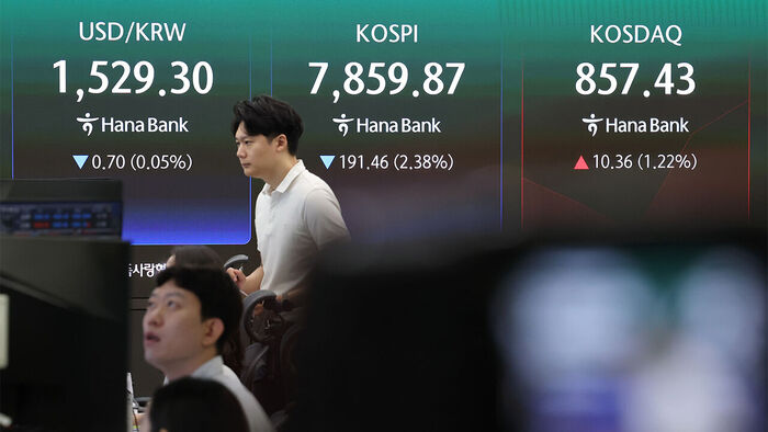 코스피 급락에 '매도 사이드카' 발동&hellip;5%대↓ 7,500선