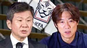 정몽규 전 축구협회장과 홍명보 전 감독