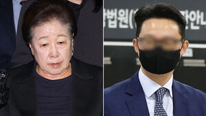 통일교 한학자 총재(왼쪽)와 윤영호 전 세계본부장
