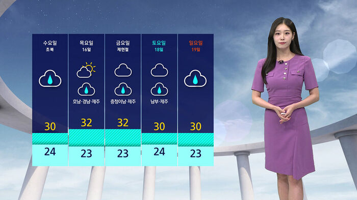 [날씨] "체감 33도 이상"&hellip;밤부터 전국 곳곳 비