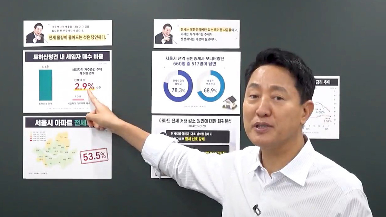 오세훈, '부동산 일타강사' 자처…정부 '수요 억제' 정책 지적