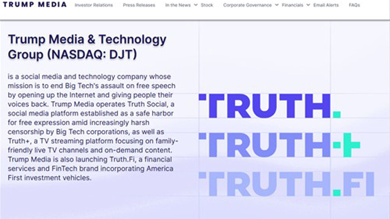 Trump Media & Technology Group website