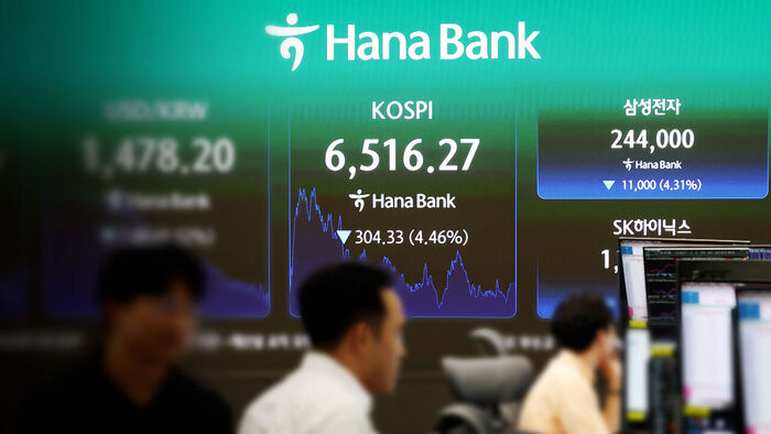 중국발 'AI 쇼크'&middot;반도체 고점론에 코스피 4.4%↓