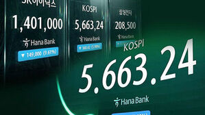 KOSPI 5,663.24와 주요 주가 하락을 나타내는 금융 화면