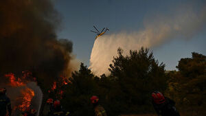 Greece Continues Desperate Battle Against Wildfires; Two Fire Helicopters Collide