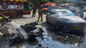 1 Dead After Motorcycle and Taxi Collide, Catch Fire in Hwaseong, Gyeonggi Province