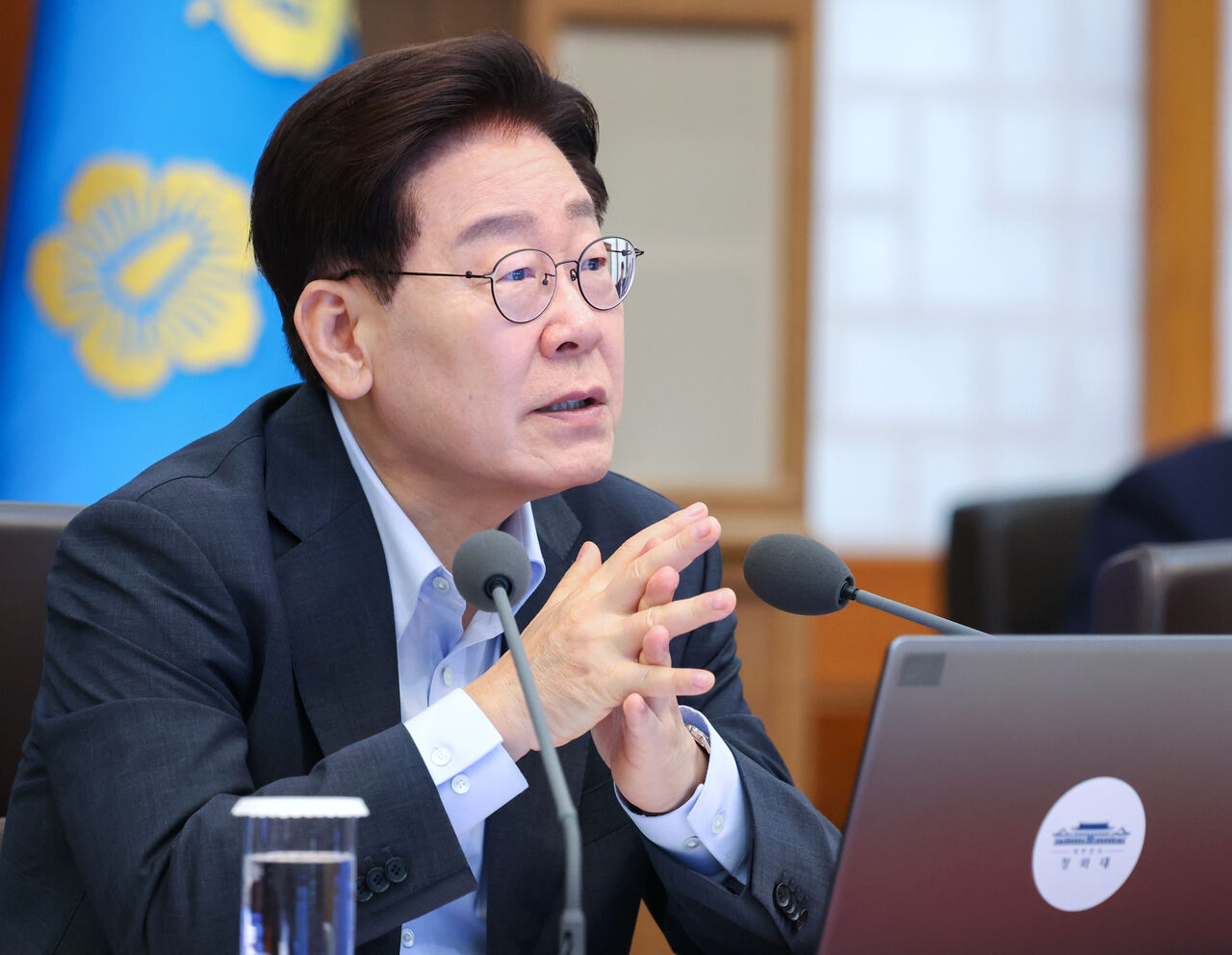 President Lee Jae-myung speaks at today's Cabinet meeting