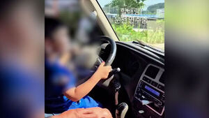 "Driving with Grandpa": Child in Driver's Seat Leaves Netizens Stunned
