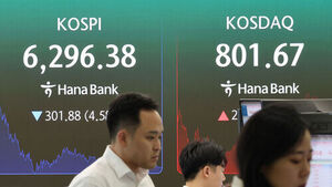 KOSPI Plummets 4.6% to Close in 6,200 Range... Reversing to Decline After Three Days