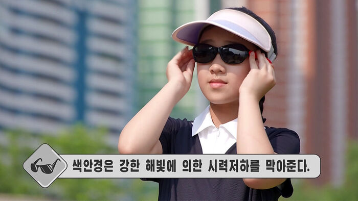 North Korean sunglasses appearance / colored glasses