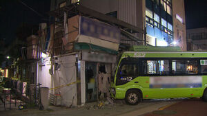 Village Bus Crashes Into Vehicles and Store in Hongje-dong, Leaving 8 Injured
