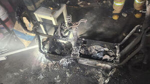 Fire Breaks Out in Basement-Parked Electric Bicycle of Villa... 1 Person Suffers Smoke Inhalation
