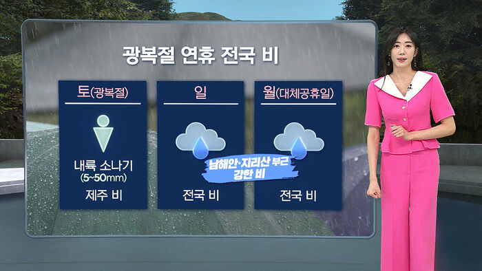 [날씨/XR] 동해안 비&hellip;'광복절 연휴' 전국 비