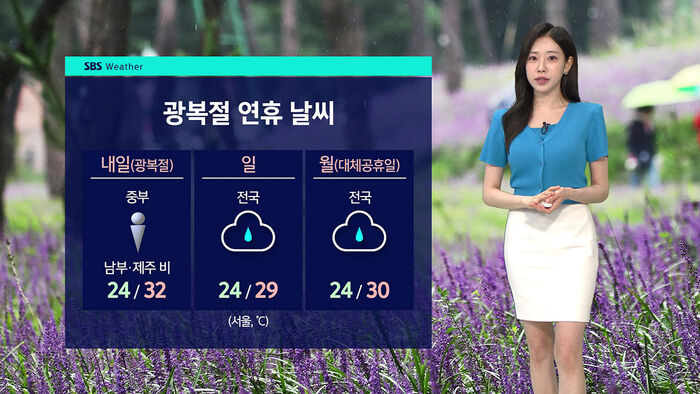 [날씨] 광복절 연휴, 남부&middot;제주부터 전국 비