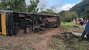 Tour Bus Overturns in Brazil, Leaving at Least 10 Dead and 37 Injured