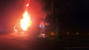 Tow Truck Carrying Bus Catches Fire on Jungbu Naeryuk Expressway