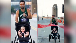 Running at Full Speed with Daughter in Stroller... World Record Broken