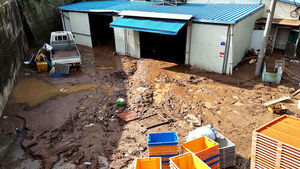 Two-Lane Road Collapses... Tongyeong Hit Hard by Heavy Rains