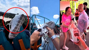 Man Catches Flying Sneaker Barehanded on Speeding Roller Coaster