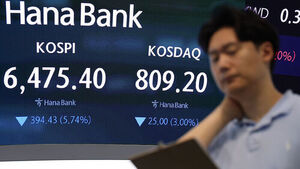 코스피, 장 초반 5∼6%대 급락&hellip;매도 사이드카 발동