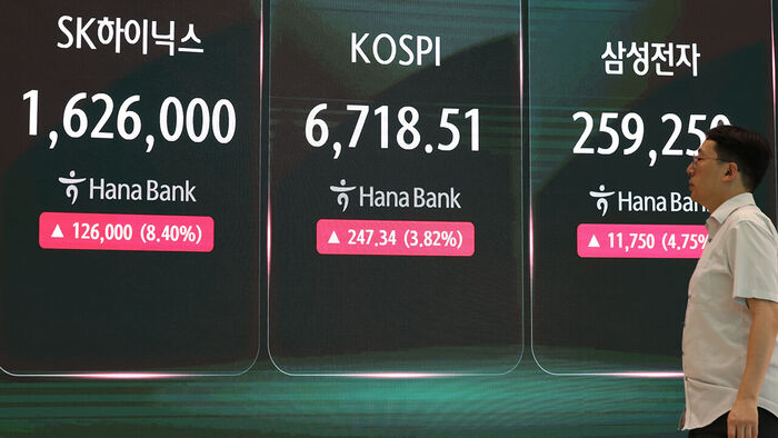 삼전닉스 급등, 코스피 5%대 상승&hellip;매수 사이드카 발동