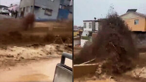 Muddy Torrent Swallows Whole Roads in Northern Chile