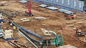 Large Construction Machinery Topples Near Geoje Apartment Hit by Heavy Rains, Startling Residents