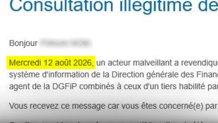 Personal data hacking notification text message