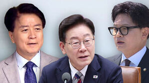 정청래, 이재명, 한동훈 정치인 3인의 모습