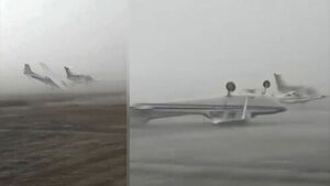Airfield Chaos as Strong Winds Lift and Flip Aircraft
