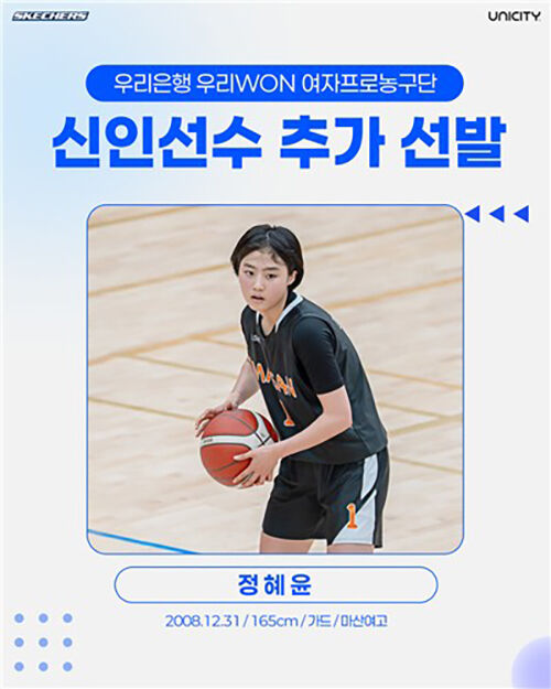 우리은행 입단한 정혜윤 (사진=아산 우리은행 제공, 연합뉴스)