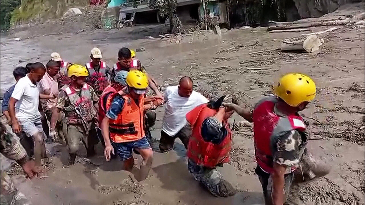 Massive flood in the Nepal-China border region