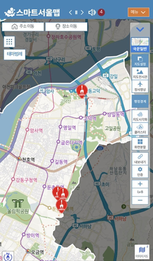 스마트서울맵에 표시된 '기획부동산 위험지역' (사진=연합뉴스)