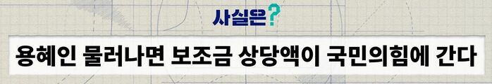 팩트체크 사실은 용혜인 정당 보조금