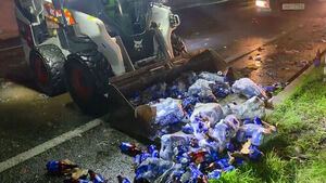 Truck Loaded With Beer Crashes on Highway, Leaving Two Injured