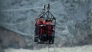 Bridges Washed Away, Residents Cross Raging Torrents on Steel Cables