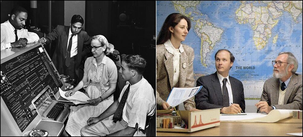 Grace Hopper, pioneer of computer language, and Sandy Lerner, co-founder of Cisco who developed the router