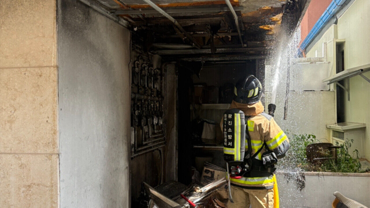 Fire at a multi-family housing in Junggok-dong, Gwangjin-gu, Seoul (Photo: Provided by Seoul Gwangjin Fire Station)