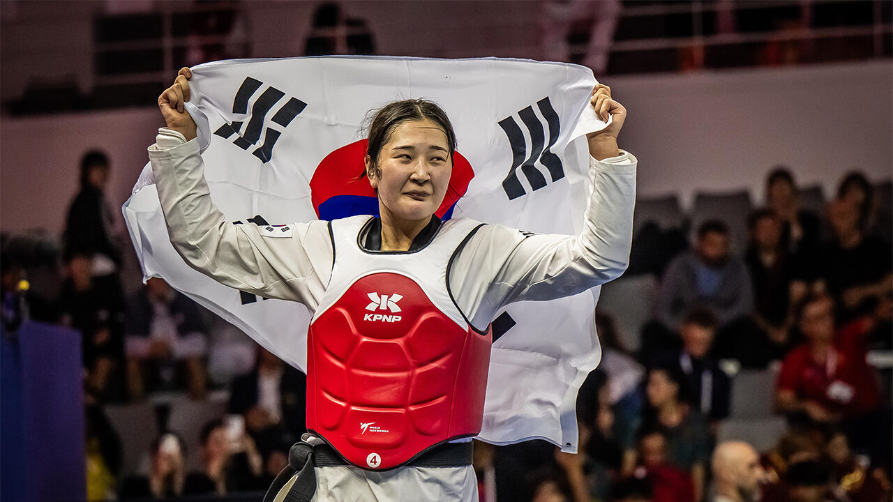 Song Da-bin, winner of the women's over-67kg division at the Muju Taekwondowon 2026 World Taekwondo Grand Prix (Photo courtesy of World Taekwondo, Yonhap News)