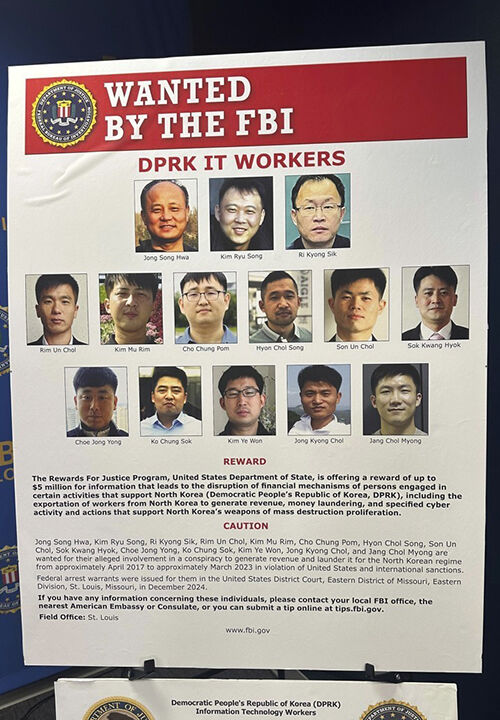 North Korean IT workers placed on the US FBI most-wanted list (Photo: AP, Yonhap News)