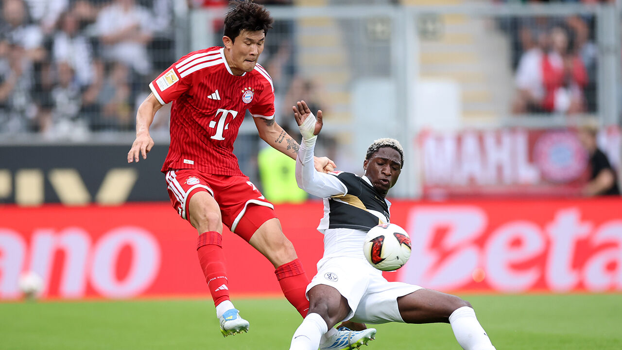 Kim Min-jae in action during the match