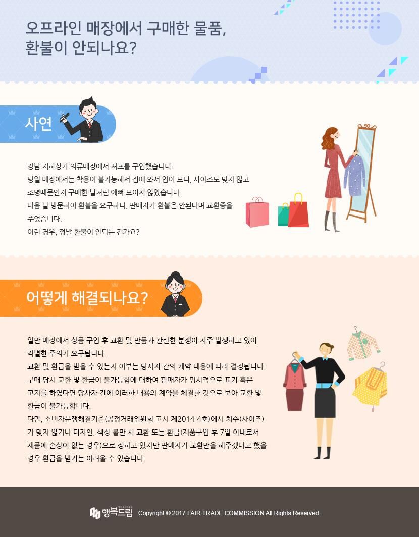 오프라인 매장 구매 물품 환불 관련 안내